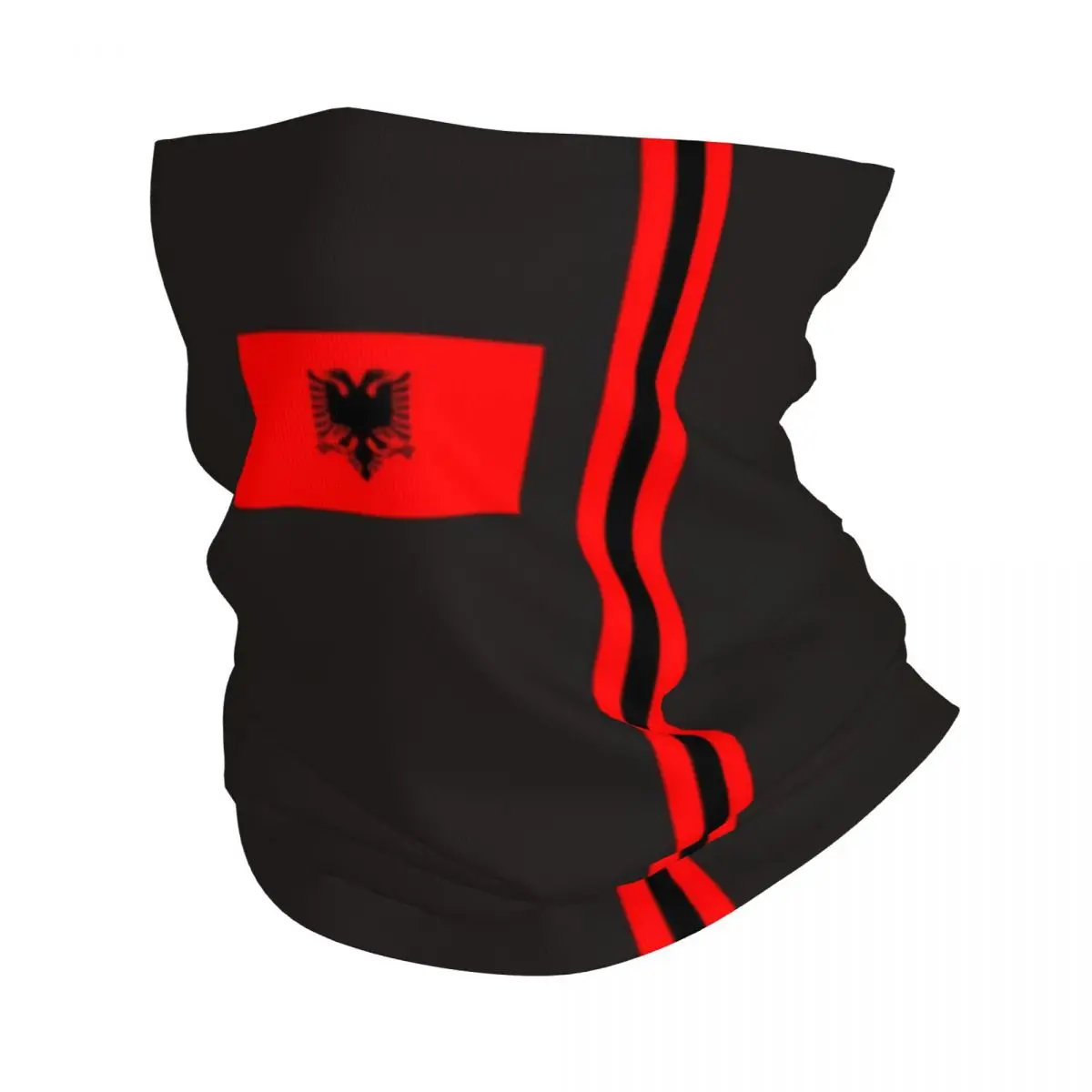 

Albania Flag Stripe Neck Gaiter Men Women UV Protection Winter Albanian Patriotic Bandana Scarf for Ski