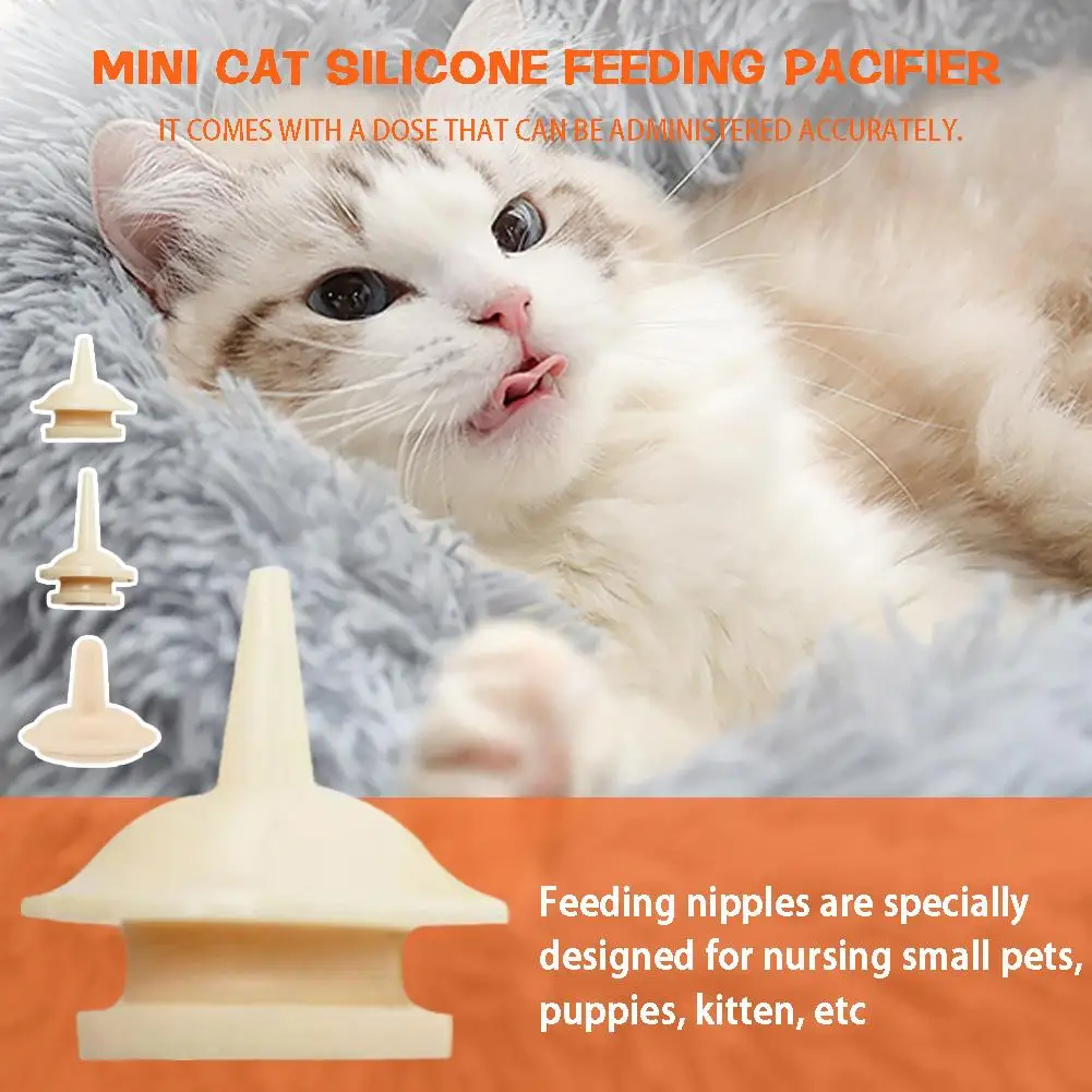 

1pcs Universal Silicone Pet Feeding Nipple Mini Safe Cat Feeding Pacifier For Newborn Kittens Puppies Rabbits Small Animals B3O3