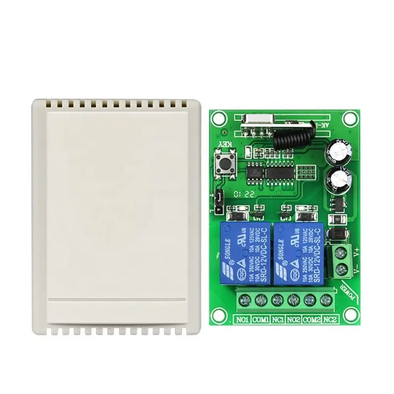 Dc12v 2 Channels 315/433mhz Learning Universal Rf Remote Controller Switch Wireless Relay Receiver Set