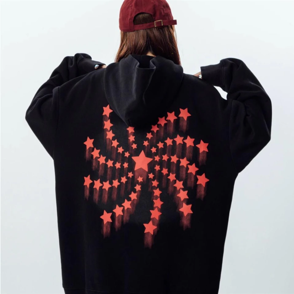 

Funny Y2K Rotating Stars Graphic Sweatshirt Hoodie Dark Punk Oversized Pullover Unisex Teenage Hip Hop Streetwear Winter Clothes