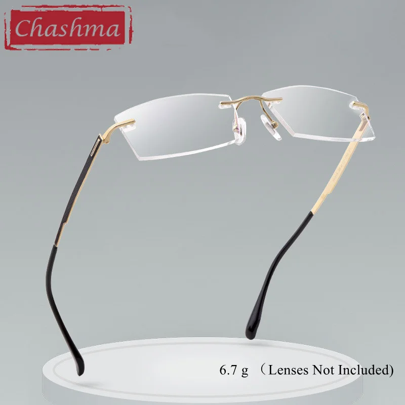 ChashmaUltraLightGlassesRimlessTitaniumMenDesignPrescriptionEyeglassesOpticalLens