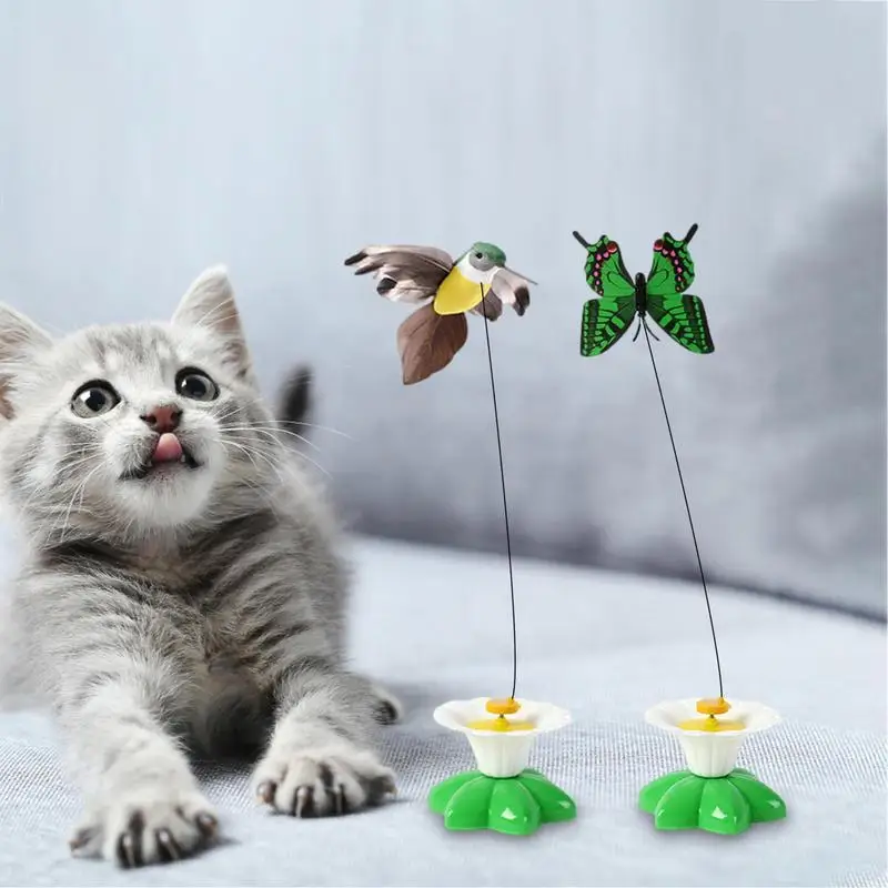 

Cat Toys For Indoor Cat Colorful Butterfly Plastic Funny Pet Toy Battery Powered Hands Free Natural Bird Interactive Cat Toy