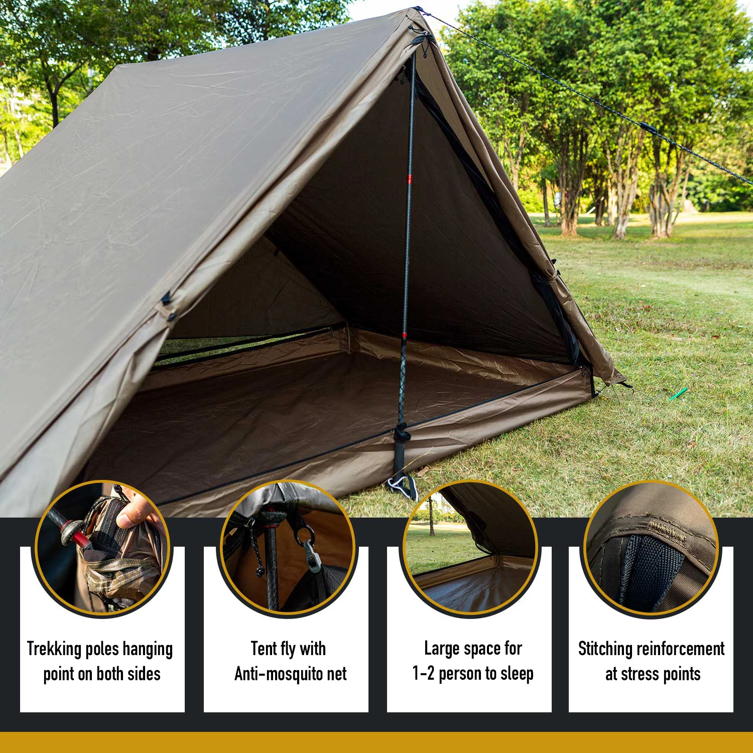 Outdoor 1 2 Person Two Peak Double A 