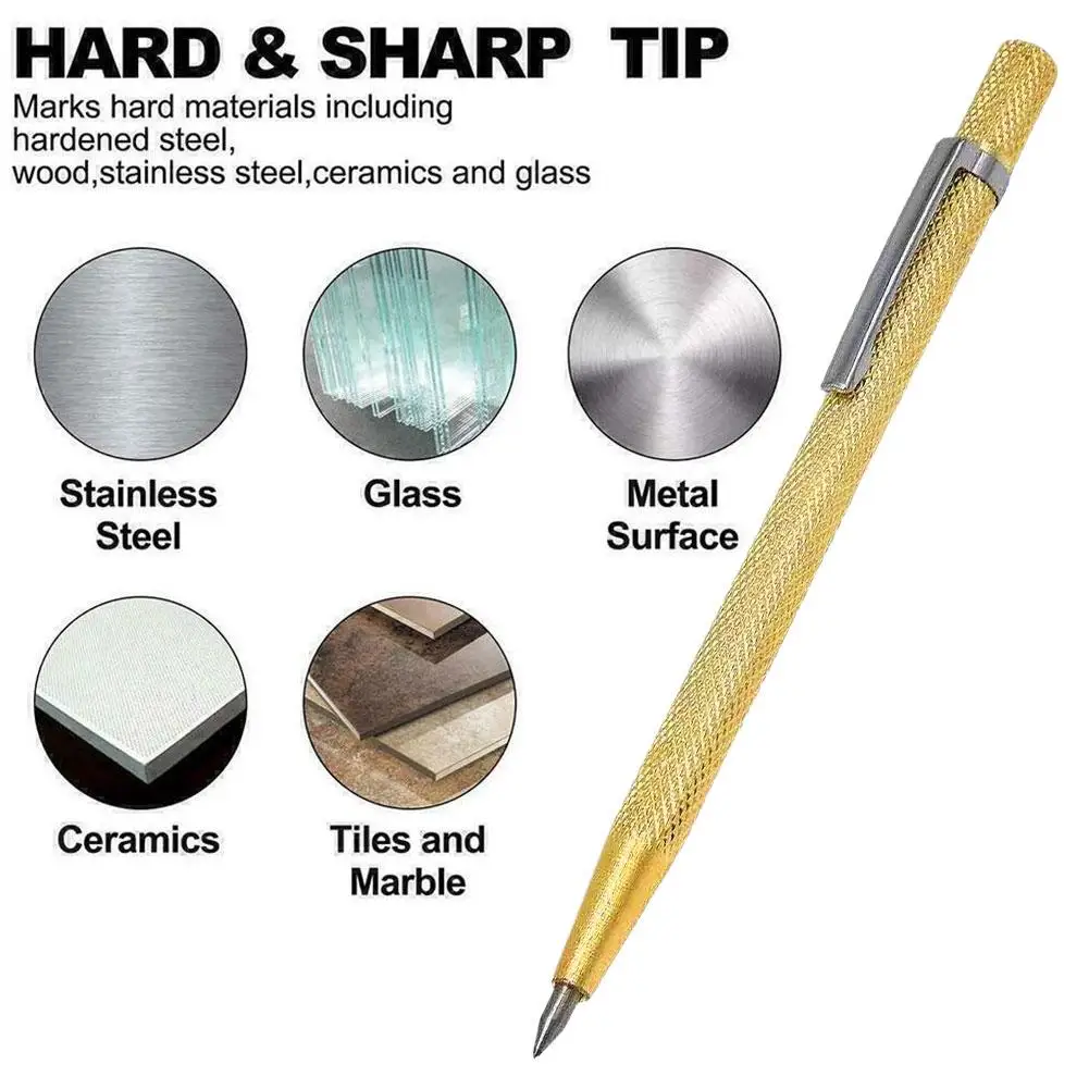 2pcs Carbide Tip Scriber Diamond Pens - Point For Precision Engraving & Marking on Glass Tile Durable Metal Machining & Wood