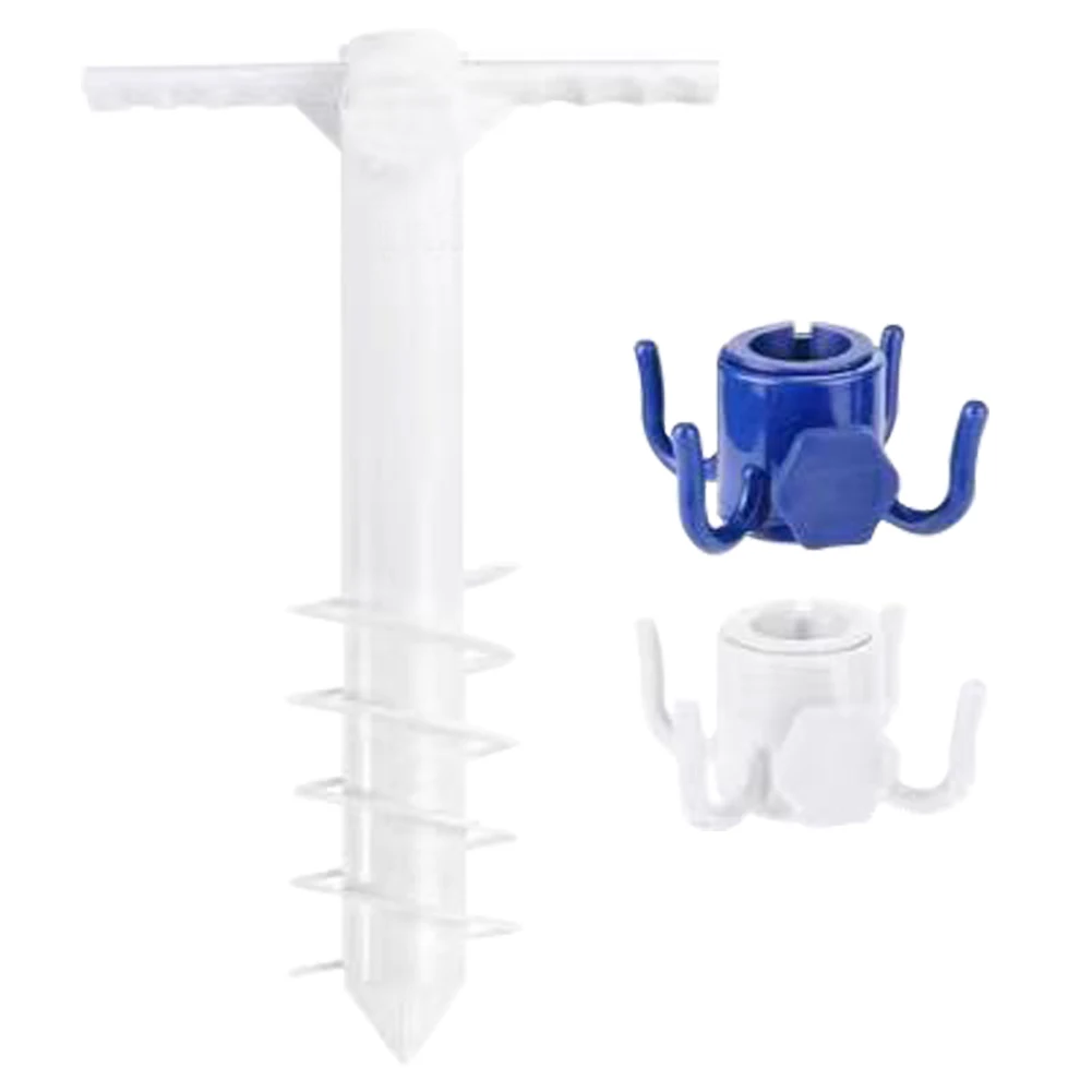 3/5 Spin Beach Umbrella Stand Windproof Inserts Spiral Umbrella Plug Equipment Umbrella Ground Anchor Outdoor Travel Accessories 3