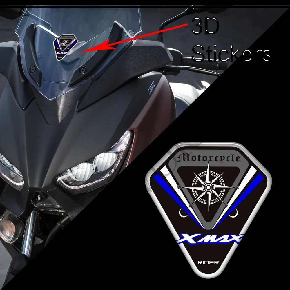 Scooters Windshield Windscreen Screen Wind Shield Emblem Logo Stickers Decals For Yamaha X-max Xmax X Max 125 250 300 400 decals emblem badge logo for yamaha x max xmax x max 125 250 300 400 3d mark motorcycle stickers