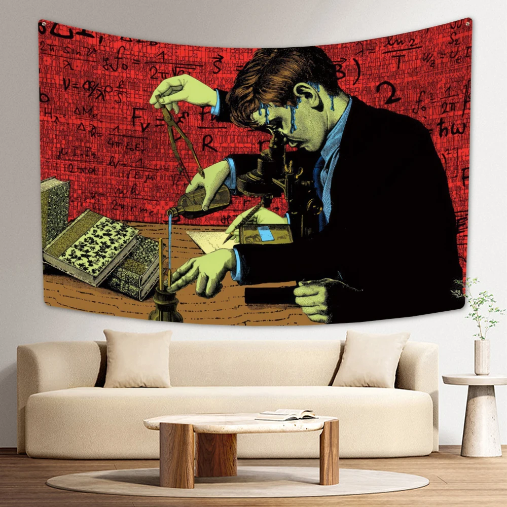 Tapestry decor psychedelic collage art poster printed hippie wall hanging yoga mat