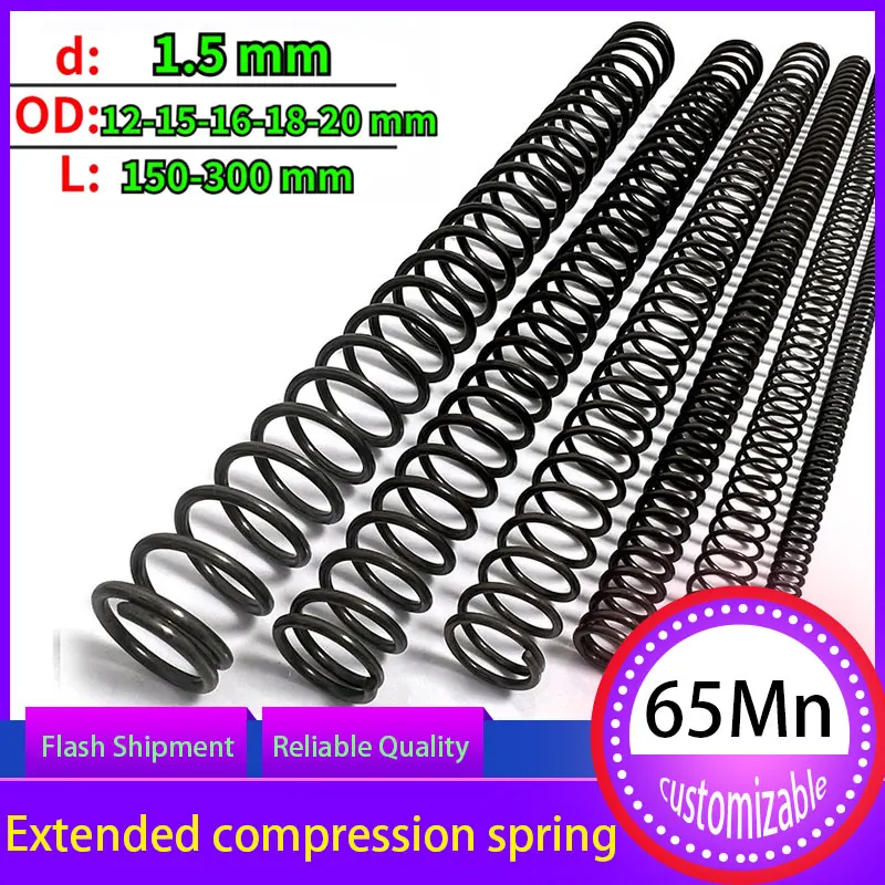 Acciaio Metallo Molle di compressione 3mm filo Diametro x 20mm Out Diametro X (140-250) mm Lunghezza