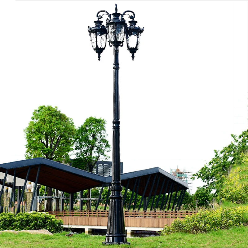 2.3M Garden Street Lights Lawn Flowers Park Waterproof Outdoor Villa High Pole Landscape