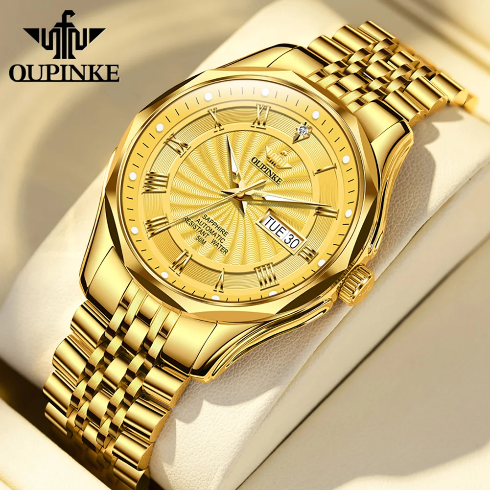 

OUPINKE Men Business Automatic Mechanical Watch Swiss Top Brand Luxury Sapphire Crystal Mirror Waterproof Sports Date Watches