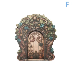 Enchanting Wooden Fairy Door for Miniature Gardens and Home Decor (F)