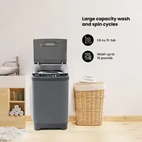 Fully Automatic Portable Washing Machine 1.8 cu. ft. 16lb Capacity 10 Smart Cleaning Programs Water Inlet and Drain Pump 2