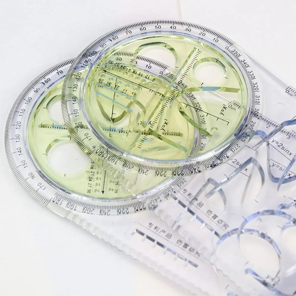 Drawing ruler geometry set 1PC Rotary multi-function geometric drawing ruler protractor learning measuring tool creative stationery school office supplies