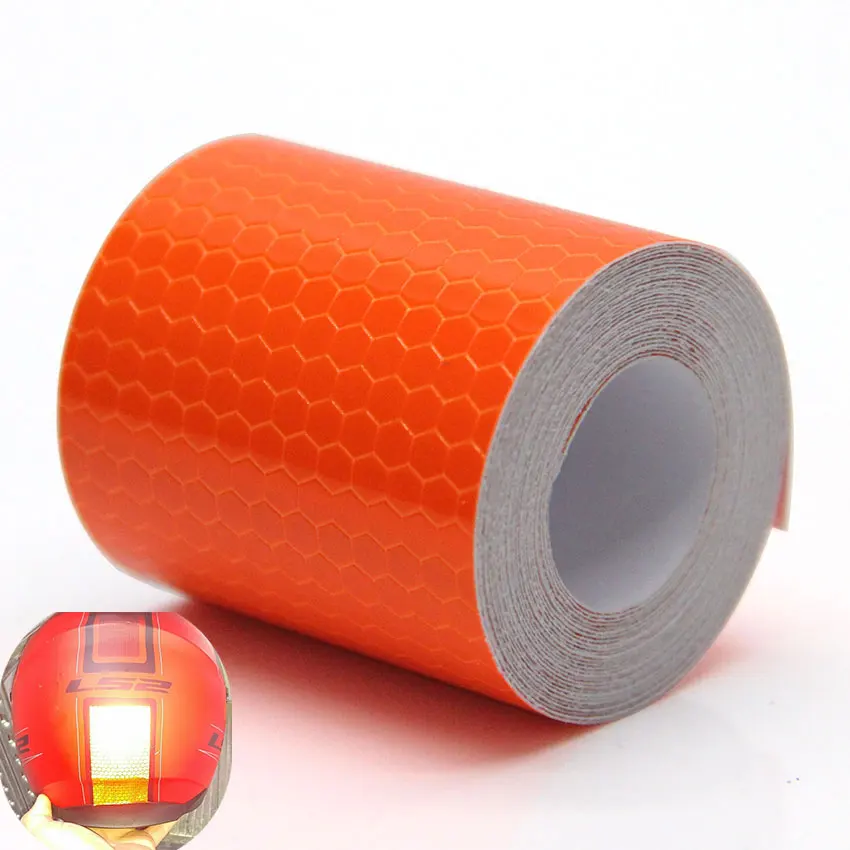 5cm*5M Car Reflective Tape Safety Warning Car Decoration Orange Sticker Reflector Protective Strip Film Auto Motorcycle Stickers