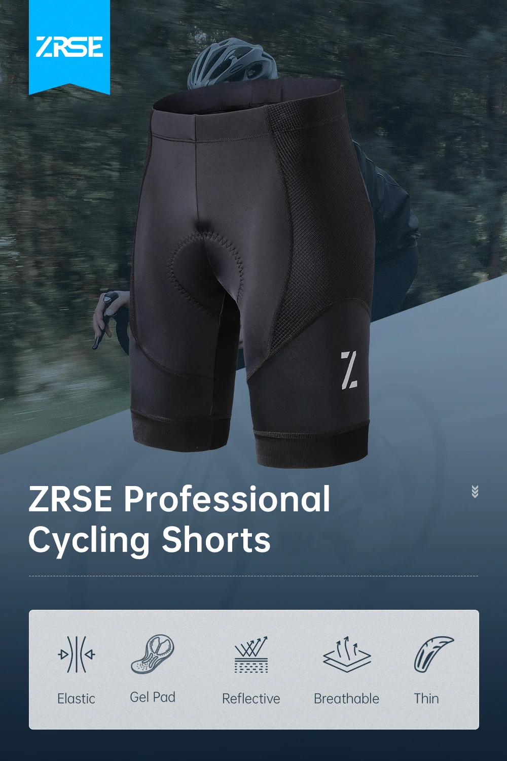 Description Picture 2 of itemMen's Cycling Shorts MTB Bicycle Clothing Bike Tights Breathable 3D Padded Sports Riding Half Pants with Anti-Slip Leg Grips