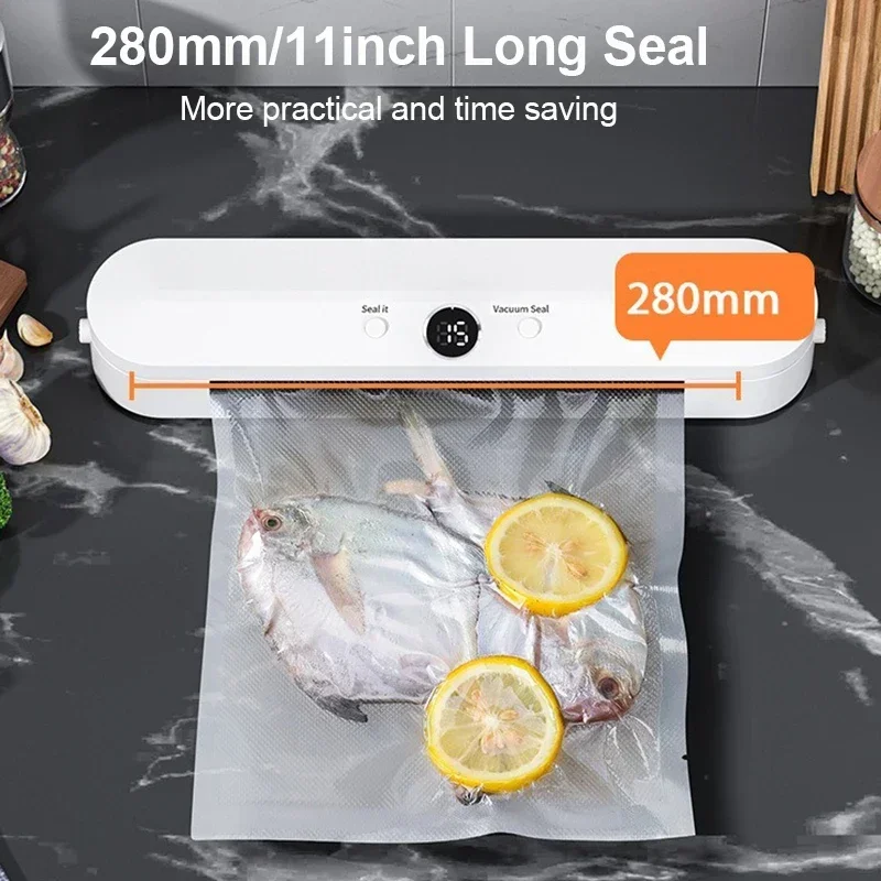 Portable Vaccum Food Sealer, 110V/220V Electric Food Bags Packaging Sealing Machine +10 bags, Snacks Bag Heat Sealer for Kitchen