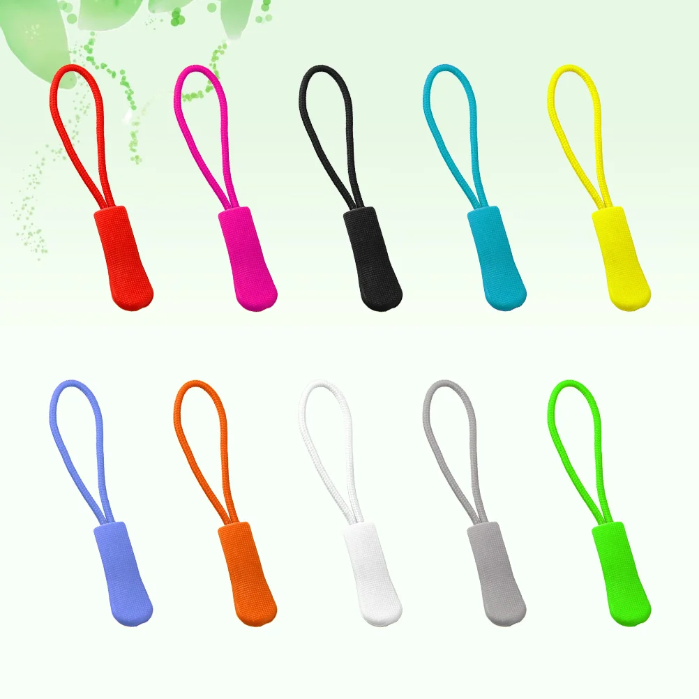 

100pcs Nylon Zipper Pulls String Replacement Sturdy Zip Cord Zipper Extension Fixer for Backpacks Jackets Suitcases Purses