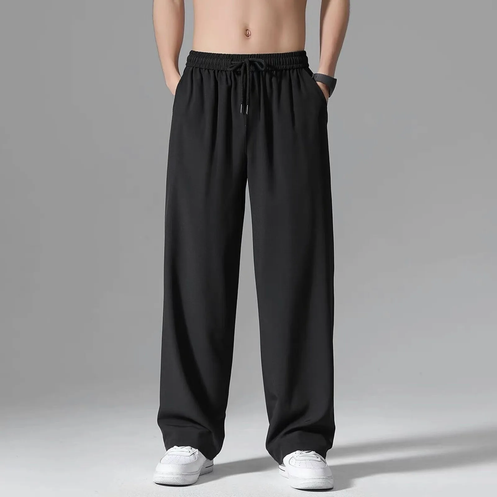 Men'S Pants With Deep Pockets Loose Fit Casual Jogging Trousers For Running Sports Workout Training Basketball Pantalon Homme