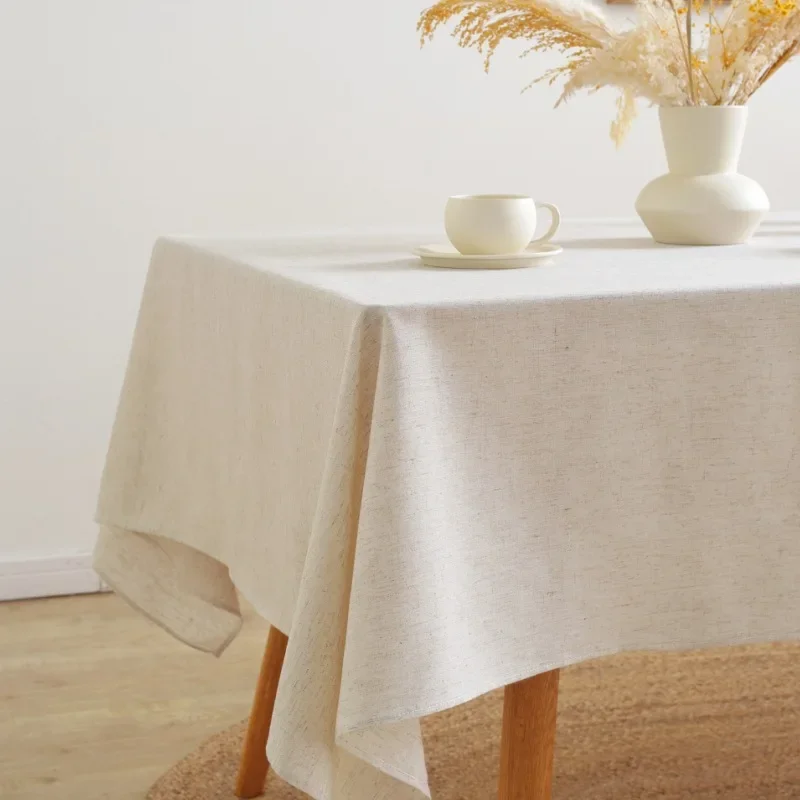 Mantel de lino y algodón con volantes para boda, decoración de banquete, comedor, Fiesta en casa, tela de lino, cubierta de mesa lujosa