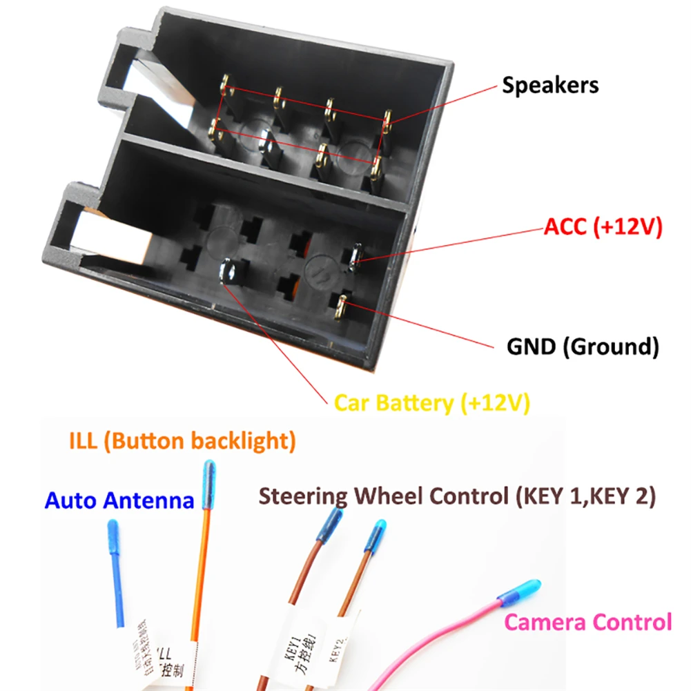 Câble Adaptateur ISO Autoradio 16 Broches Wisebom - Faisceau Universel Pour Remplacement Radio Voiture - Plug And Play