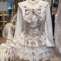 Japanese Sweet Lolita Style Mini Skirt Women Elegant Lace Bandage Party Cake Skirts Female Gothic Y2k Metal Buckle Skirt - Image 6