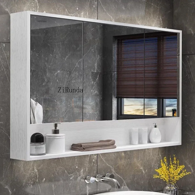 Nordic Style Smart Bathroom Cabinets Modern Storage Shelves Vanity Bathroom Mirror Cabinet Simple Home Furniture Шкафы FYBC