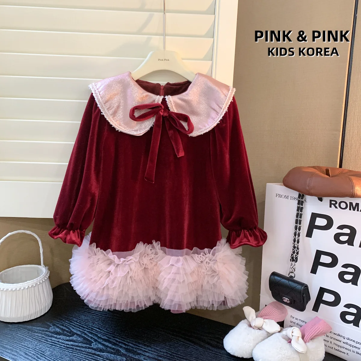 

Платье на день рождения для девочек зимнее бархатное утепленное бархатное платье средней длины рождественское модное и популярное платье для девочек