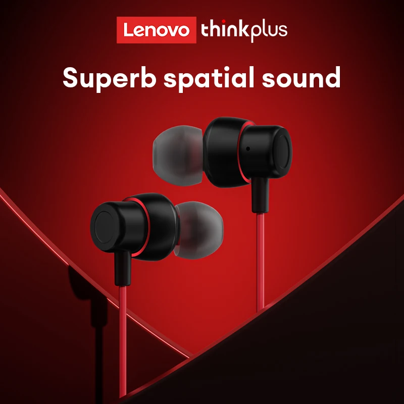 Original Lenovo TW15 New In-Line Control Gaming Wired Headset Soft Ear Cap High Quality Music Sports In-Ear Headset 4