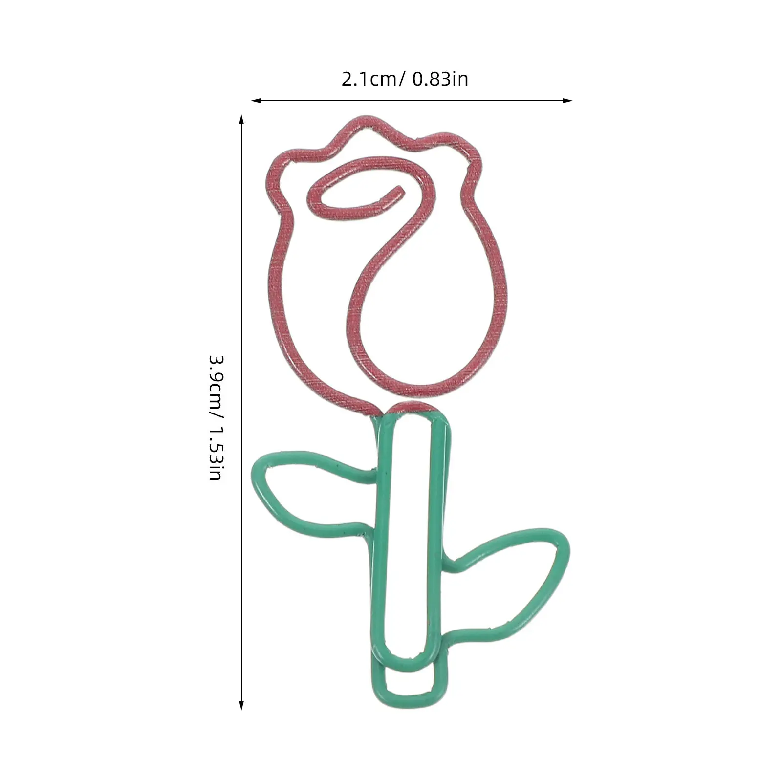 20Pcs 우아한 로즈 디자인 금속 종이 클립 책용 북마크 클립 연구 노트 문서 플래너 장식 학교 사무실
