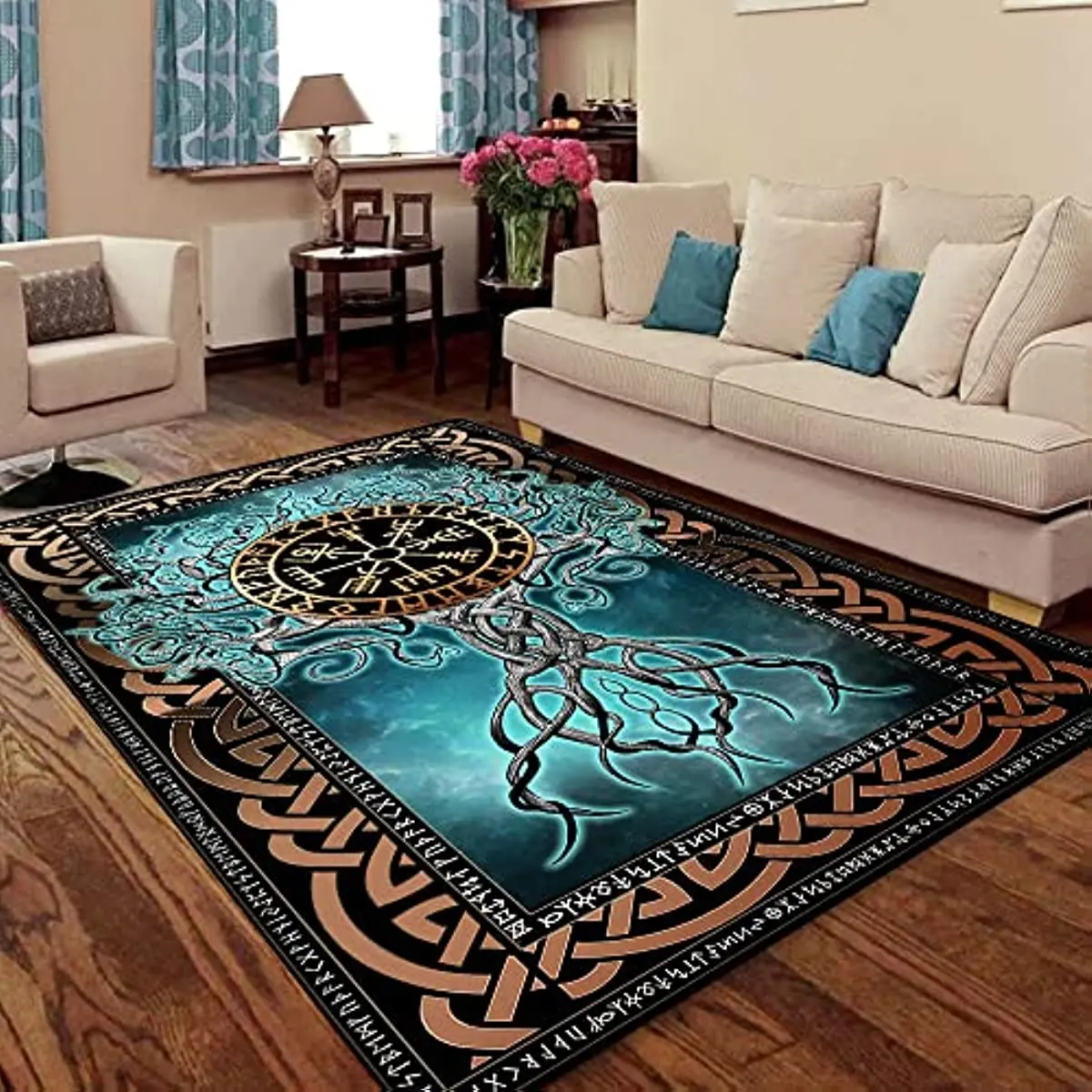 Nordic Vikings Tree of Life Norse Carpet for Living Room Home Decorations Sofa Table Large Area Rugs for Bedroom Floor Mat Tapis 2