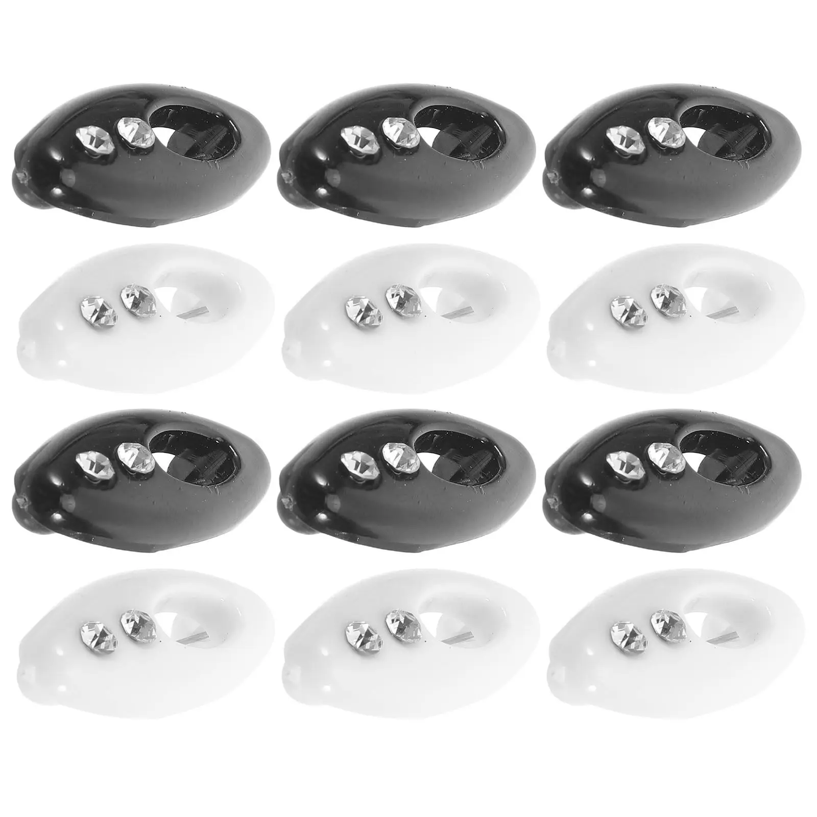 12Pcs 스카프 홀더 핀 라인스톤 안전 브로치 헤드스카프용 플라스틱 클립 스웨..