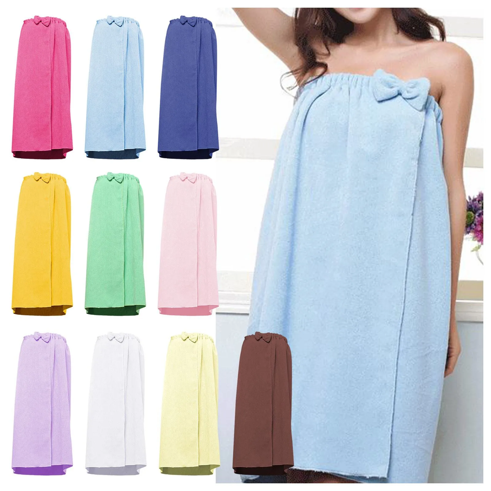 QuickDrySoftBathTowelForWomenStripeSaunaSpaBathrobesElasticAdjustableWearable