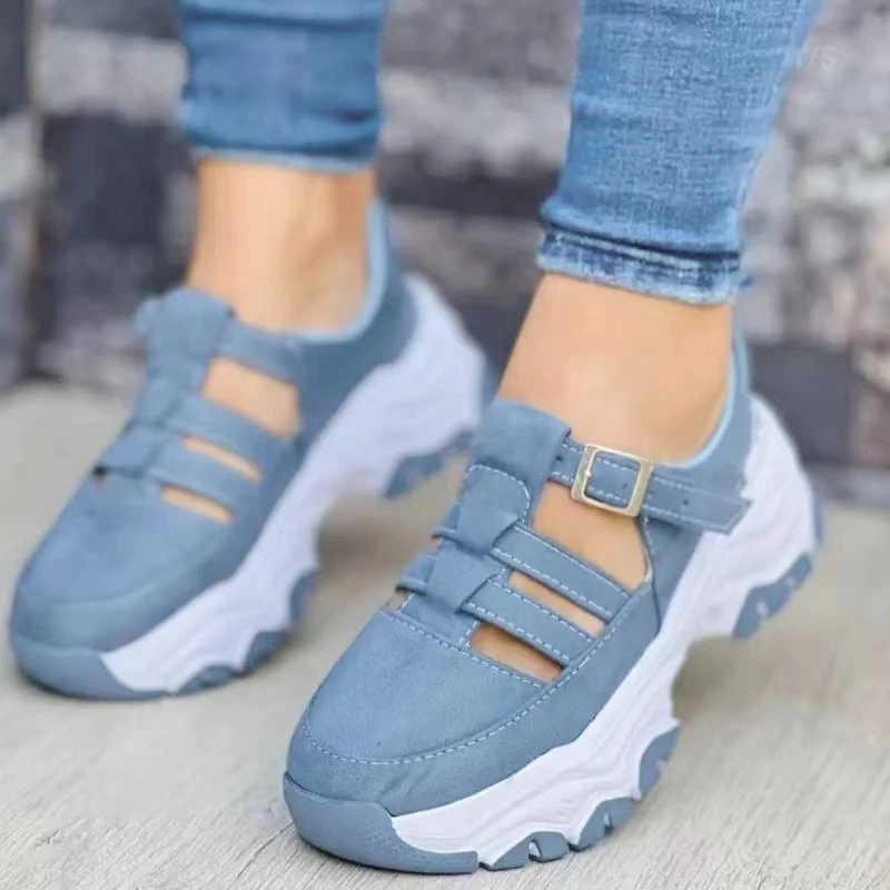 New Thick-soled Women's Sports Shoes Fashion Casual Comfortable Slip-on Flat Shoes Women's Heightening Vulcanized women shoes women sneakers