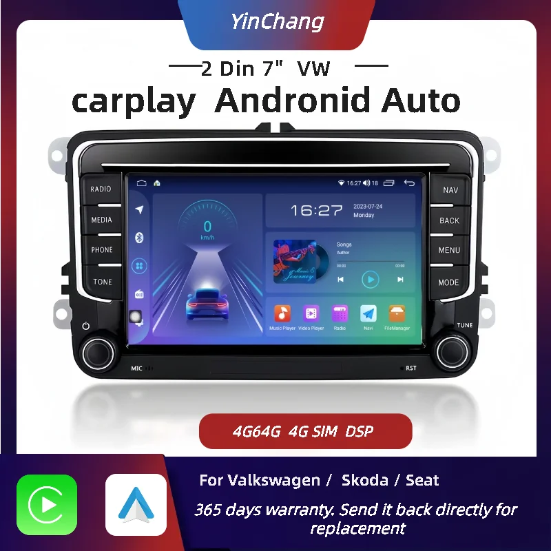 

2 Din Android Car Radio GPS WiFi RDS Carplay Autoradio Multimedia Player For Volkswagen golf 5 6 Passat b6 b7 Skoda Polo Jetta