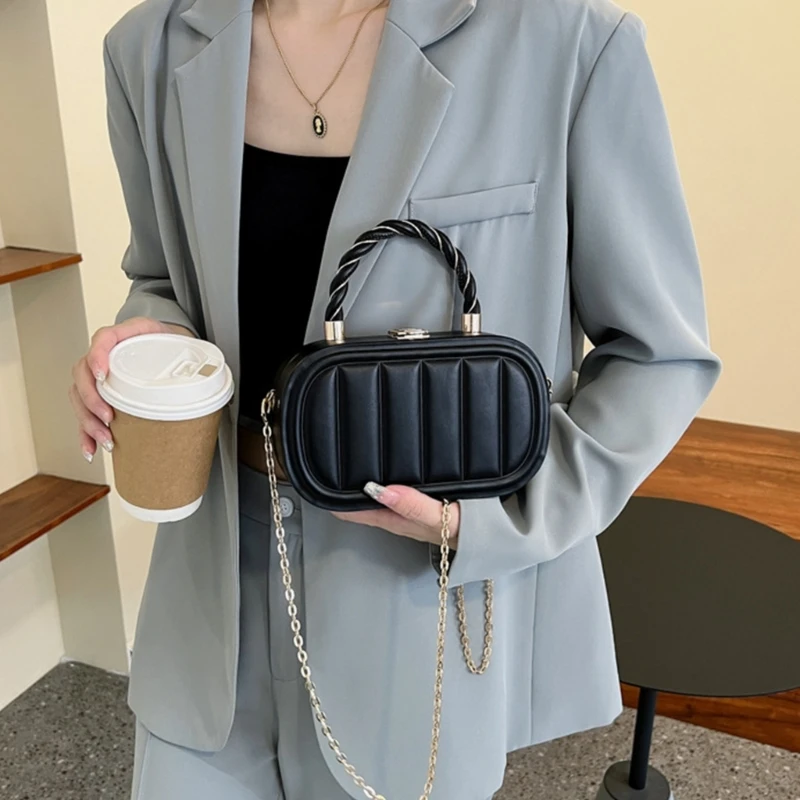 Fashion Crossbody Bag Mini Square Bag for Girl Women Leather Versatile Chain Bag E74B