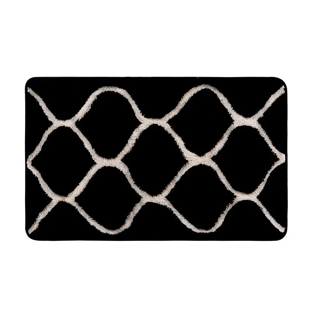 

European crown flocked floor mat absorbent toilet kitchen anti-skid pad bath can be washed simple gray22