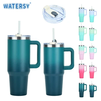 Bicchiere per Thermos in acciaio inossidabile da 30/40 once con manico tazza isolata di grande capacità bottiglia d'acqua portatile da palestra bollitore sportivo 1