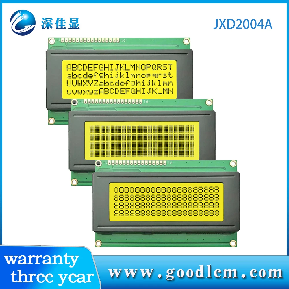 2004 character LCD 20x4lcm LCD module STN Yellow green screen yellow green  light HD44780 controller or ST7066 or AIP31066