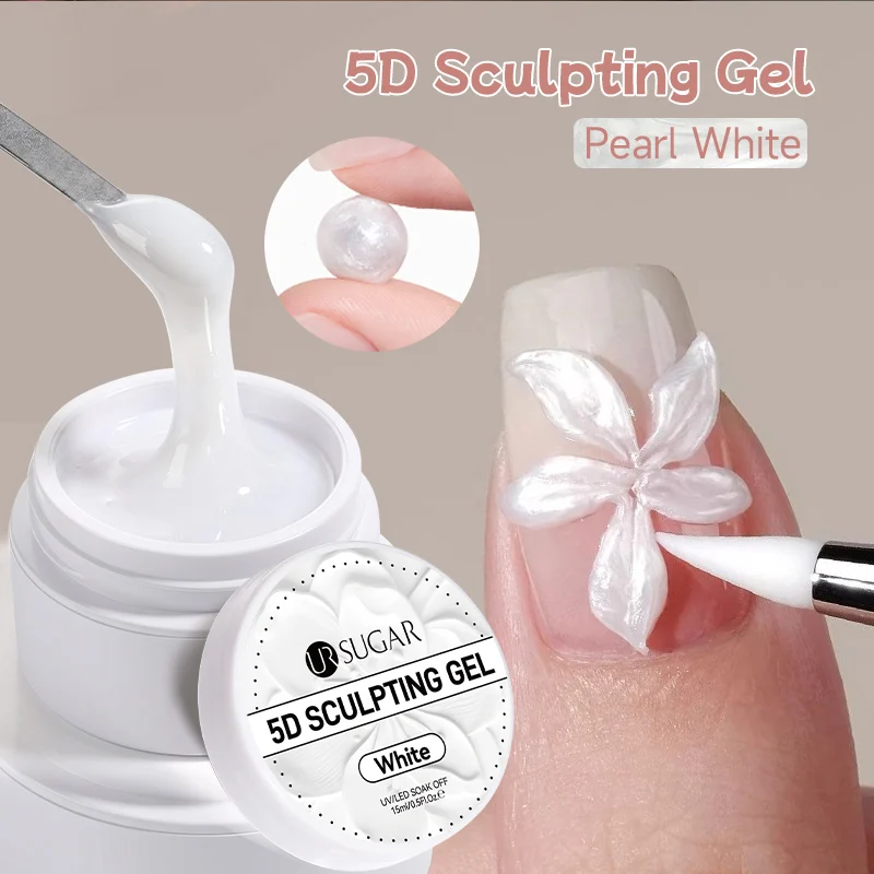 UR SUGAR 15ml Box Extension Nail Gel in Jelly Pink, White, and Clear for French Manicure Nail Art