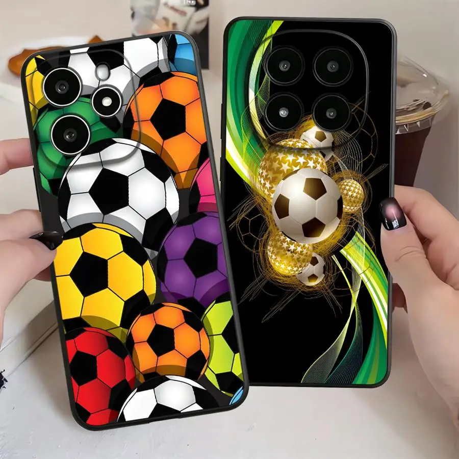 Black Cartoon Football Soft Phone Cover Case