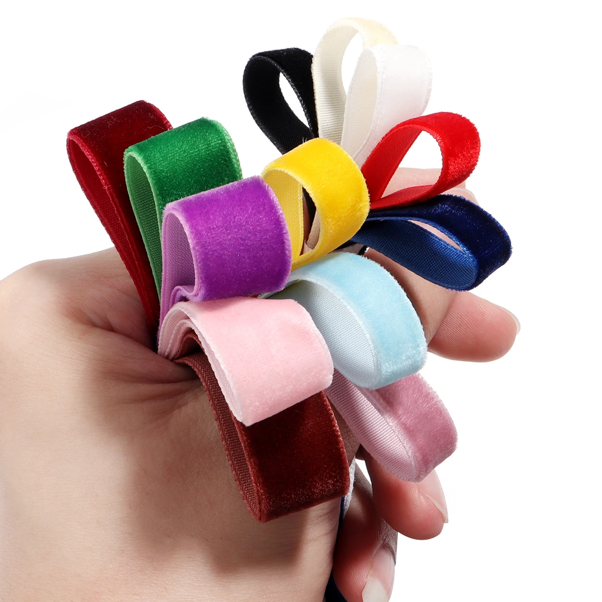 6-38mm Single Face Line Velvet Ribbon For Gift Packaging Bowknot Holiday Christmas Ribbon Party Decorations