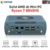 FU03 AI Mini PC AMD Ryzen 7 8845HS 2*Intel 2.5G 2*DDR5 2*NVME 2x HDMI Firewall Router Windows 11 4x8K WiFi6 Gaming Mini Computer 2