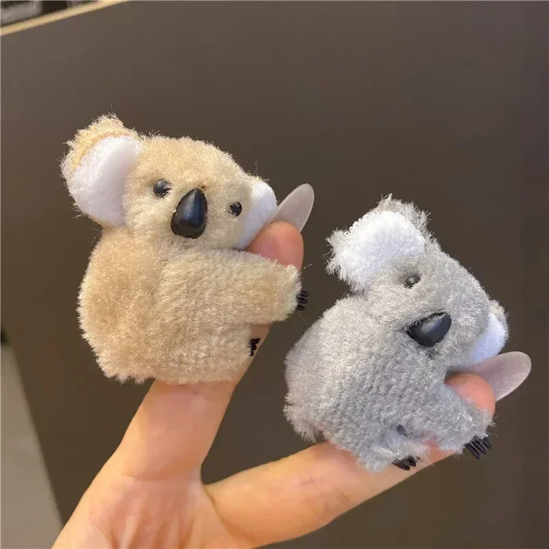 Plush Cute Koala Car Interior Decoration Auto Rearview Mirror Control Screen Decoration Sun Visor Card Clip Gift Car Accessories