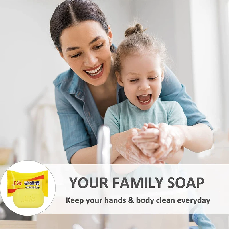 5Pcs/3Pcs Shanghai Sulfur Soap Bath Soap Deep Cleaning Hands and Face Keep Cleaning Behind The Skin Face Deep Clean Unisex