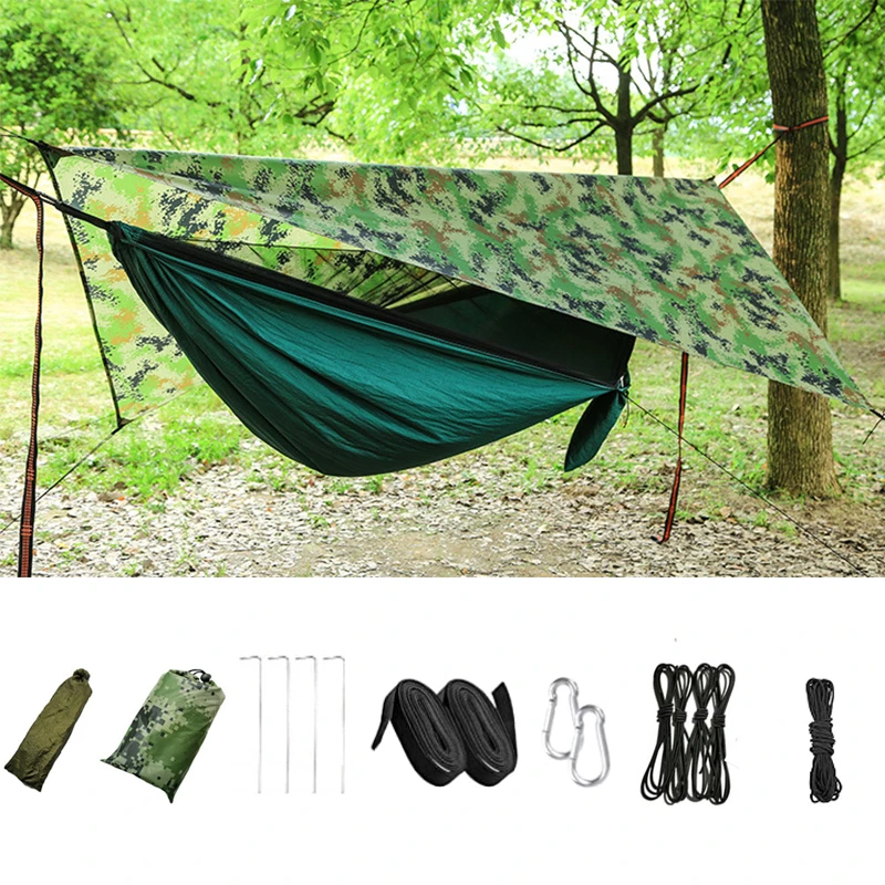 Camping Hammock Mosquito Net with Waterproof Sunshine Rain Fly Tent