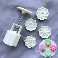 

Plastic Mooncake Mold 65g Flower Stamp Biscuit Cookie Cutter Mould DIY Fondant Baking Tool dropshipping