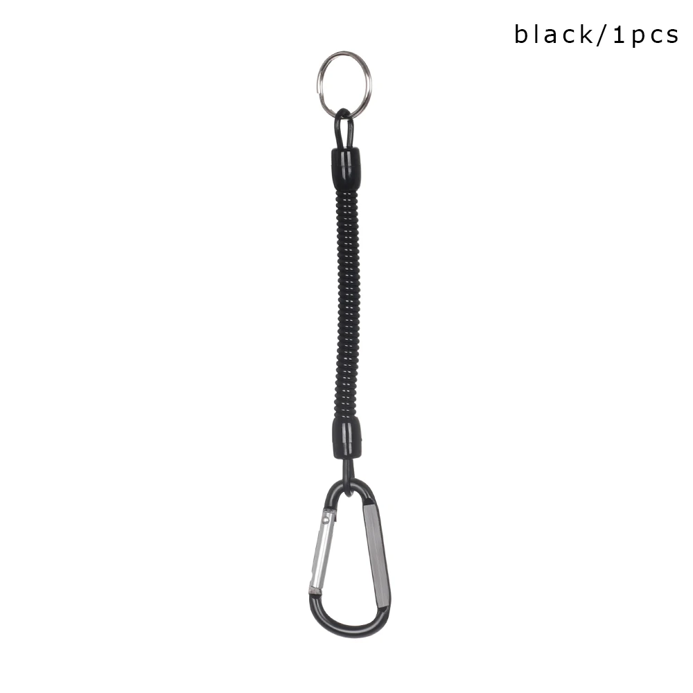 1PC Taktische Versenkbare Frühling Elastische Seil Tragbare Angeln Lanyards Outdoor Wandern Camping Karabiner Anti-verloren Telefon Schlüsselbund – Detail 10