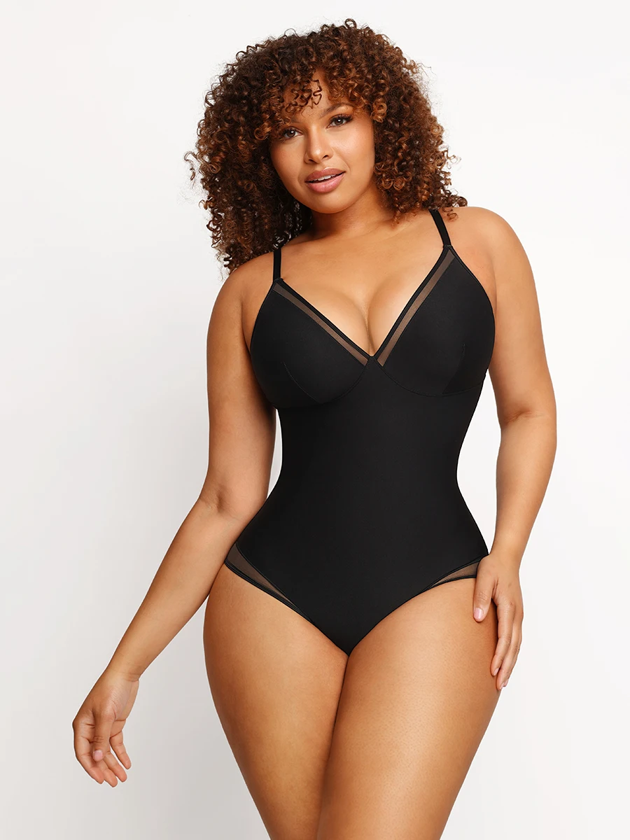 Women V Neck Seamless Bodysuit Shapewear