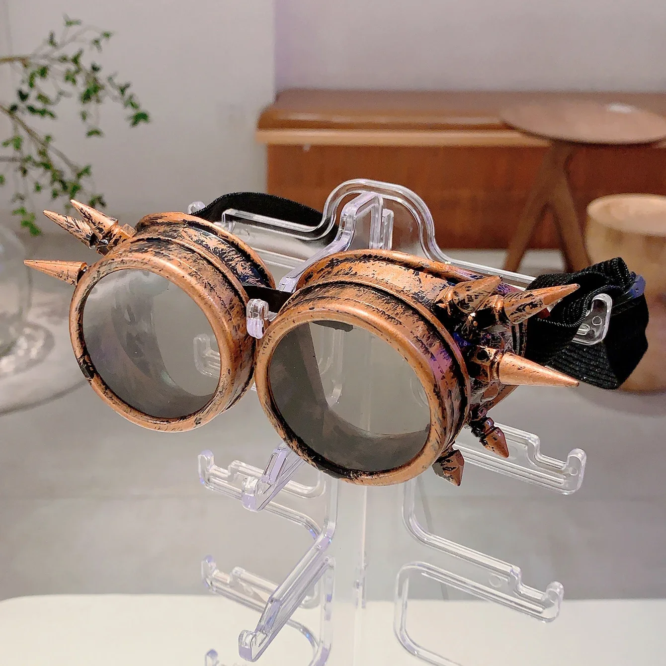 KAMMPT Vintage Punk Style Goggle for Children Fashion Festival Performance Shades Trendy Design Cosplay Sun Glasses