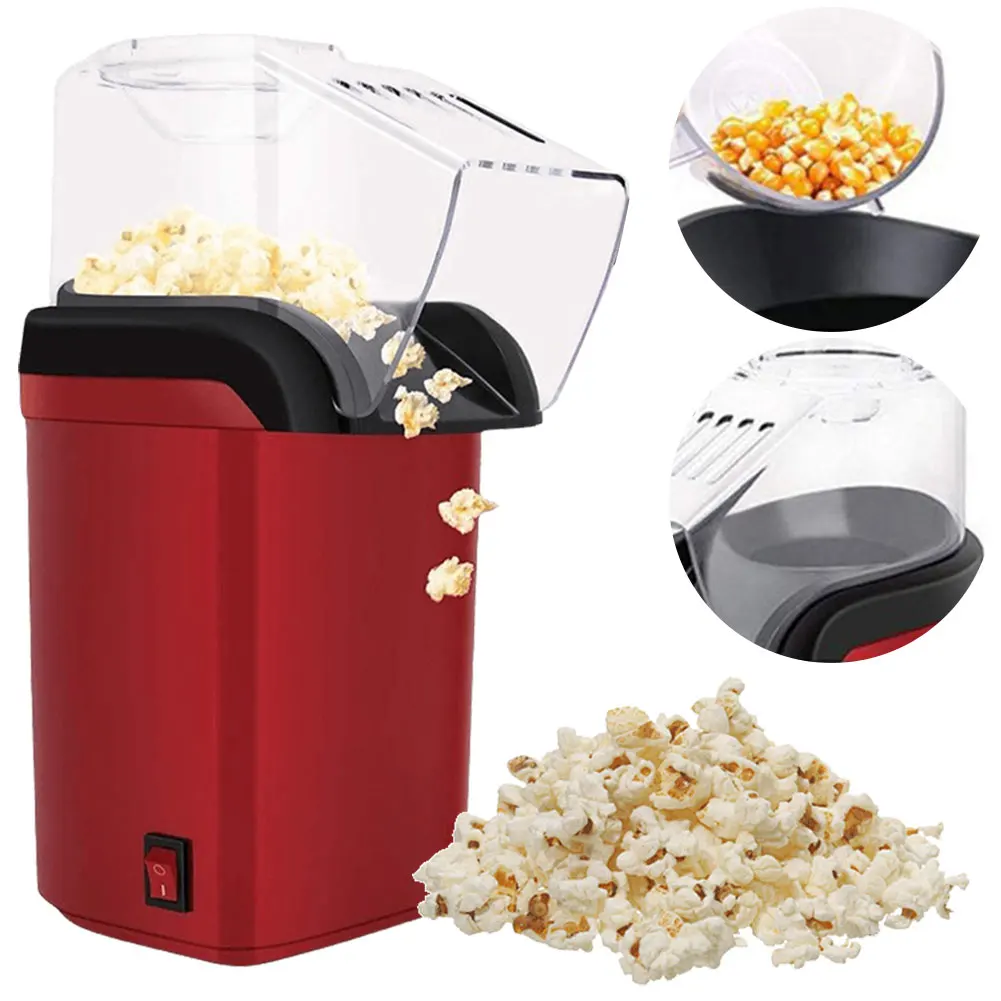 Popcorn Machine No Oil Fully Automatic High Popping Rate Mini Poppers Home Kitchen